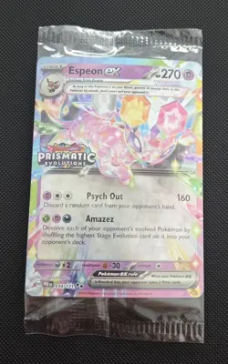 Pokemon TCG Espeon EX Prismatic Evolutions Promo Card 034/131 Stamped Sealed - Image 1