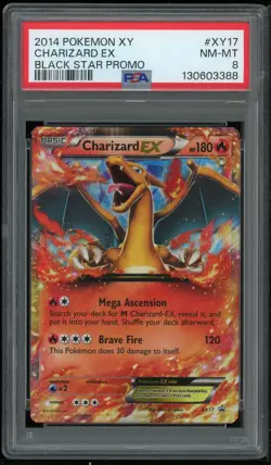 Pokemon TCG Charizard EX Holo Ultra Rare Black Star Promo XY17 PSA 8 NM-MT - Image 1