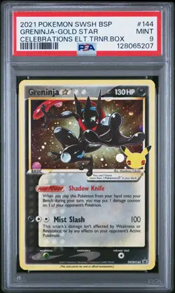 2021 POKEMON SWSH BLACK STAR PROMO #144 GRENINJA-GOLD STAR PSA 9 - Image 1