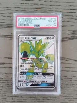 Pokemon Sun & Moon Hidden Fates Shiny Scizor GX SV72 PSA 10 GEM MINT - Image 1