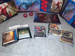 Lot 300+ Spiderman Magic the Gathering Cards Plus Card Boxes and Life Counter NM - Image 1