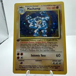 1st Edition Pokemon Machamp Holo - Card Number 8/102 - Image 3