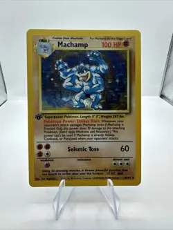 1st Edition Pokemon Machamp Holo - Card Number 8/102 - Image 5