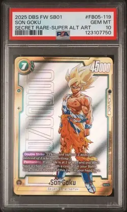 2025 DRAGON BALL SUPER CARD FUSION WORLD MANGA #FB05-119 SON GOKU S.R PSA 10 - Image 1
