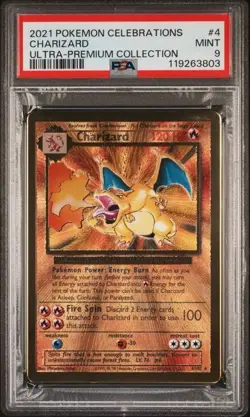 PSA 9 - 2021 Pokemon Celebrations UPC CHARIZARD Gold Metal Card #4 (3803) - Image 1