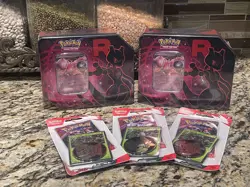 Pokemon TCG Destined Rivals SEALED LOT - x2 Mewtwo Tins, x3 Single Blister Pack - Image 1