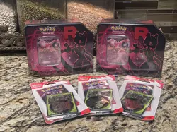 Pokemon TCG Destined Rivals SEALED LOT - x2 Mewtwo Tins, x3 Single Blister Pack - Image 2