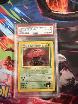 PSA 6 - Erika's Vileplume #5/132 - Gym Heroes - Holo Rare Pokemon - EX-Mint - Image 1