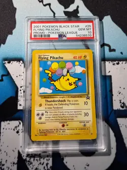 2001 WOTC POKEMON PROMO FLYING PIKACHU #25 BLACK STAR PROMO PSA 10 GEM MINT - Image 1