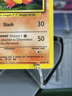 Pokemon TCG Charmeleon Base Set Shadowless 24/102 VTG mp WOTC 1999 - Image 2