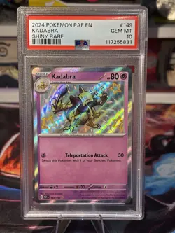 Pokemon 2024 SV Paldean Fates Kadabra 149/091 Shiny Rare PSA 10 - Image 1