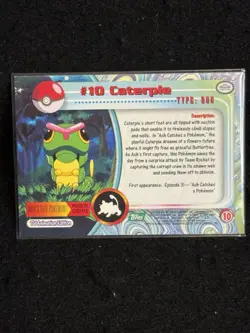 1999 Topps Pokemon Caterpie TV Animation Edition Series 1 #10 - Image 2
