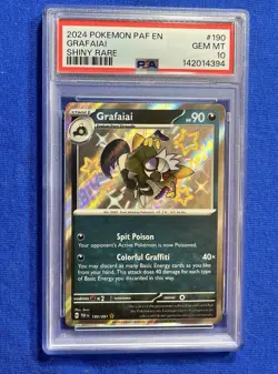2024 Pokemon Paf En-Paldean Fates #190 Grafaiai Shiny Rare PSA 10 - Image 1