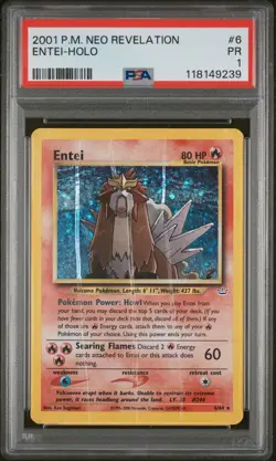 2001 POKEMON NEO REVELATION #6 ENTEI-HOLO PSA 1 - Image 1
