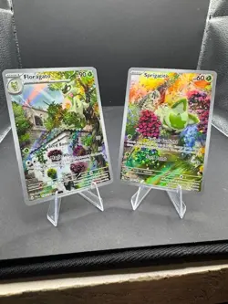 Sprigatito 196 & Floragato 197/193 Illustration Rare Pokemon Paldea Evolved NM - Image 1