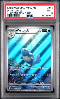 PSA 9 - 2023 Wartortle 171/165 Sv: Scarlet & Violet 151 Holo Pokemon - Image 3