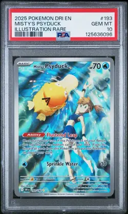 2025 POKEMON DRI EN-DESTINED RIVALS ILLUSTRATION RARE MISTY'S PSYDUCK PSA 10 - Image 1