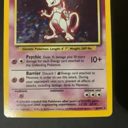 1999 Mewtwo 10/102 - Holo Rare - Base Set Unlimited - Pokemon TCG WOTC NM/LP! - Image 3
