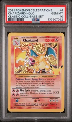 Charizard Holo 4 Celebrations Classic Collection Pokemon PSA 10 - Image 1