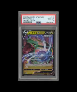 2021 Pokemon VMAX Climax Rayquaza V 119/184 Japan Full Art Holo PSA 10 Gem Mint - Image 1