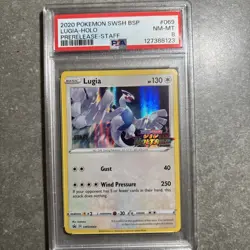 2020 Pokemon Lugia Staff Holo Black Star Promo SWSH069 PSA 8 NM-MT - Image 1