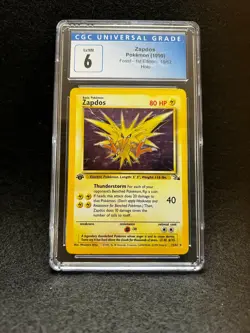 Pokemon 1st Edition ZAPDOS (Holo Rare) Fossil - CGC 6 - Image 1
