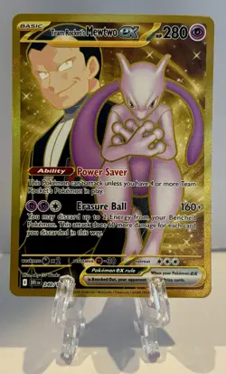Pokemon TCG Destined Rivals Mewtwo EX Team Rockets Hyper Rare Card 240/182-MINT! - Image 1
