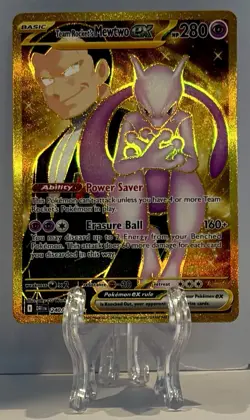 Pokemon TCG Destined Rivals Mewtwo EX Team Rockets Hyper Rare Card 240/182-MINT! - Image 2