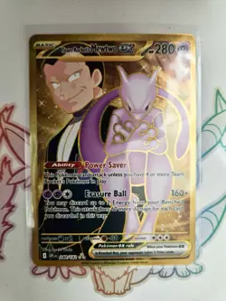 Pokemon Mewtwo EX TCG Hyper Rare Card Team Rockets 240/182 Destined Rivals - Image 1