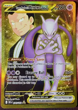 Pokemon TCG Mewtwo EX Team Rockets Hyper Rare Card 240/182 Destined Rivals - Image 1