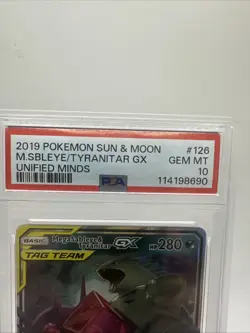 Mega Sableye & Tyranitar GX PSA 10 MINT 126/236 Sm-Unified Minds Holo - Image 3