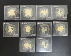 Korea Pokemon Striking Popping Candy 24k Gold Plated Sticker Lot 10 Popular Set - Image 1