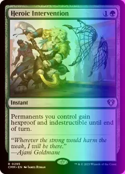 MTG Magic the Gathering Heroic Intervention (295/1455) Commander Masters NM FOIL - Image 1