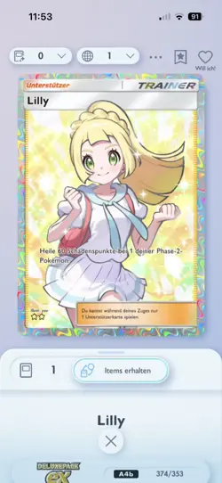 [GER/Deutsch] Pokemon TCG Pocket Trade - Lilly (Lillie) 2 Sterne - Image 1