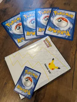 Pokemon Celebrations 25th Anniversary Jumbo Card Binder with 4 mystery cards - Image 1