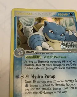 Pokemon TCG Reverse Holo Blastoise Card 14/100 EX Crystal Guardians - Image 3