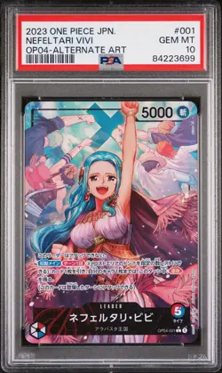 2023 ONE PIECE JPN OP04-KINGDOMS OF INTRIGUE ALTERNATE ART NEFELTARI VIVI PSA 10 - Image 1