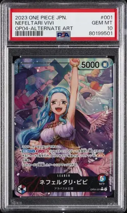 2023 ONE PIECE JPN OP04-KINGDOMS OF INTRIGUE ALTERNATE ART NEFELTARI VIVI PSA 10 - Image 1