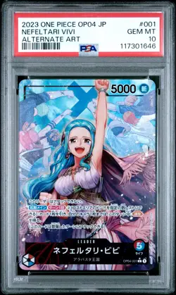 2023 ONE PIECE JPN OP04-KINGDOMS OF INTRIGUE ALTERNATE ART NEFELTARI VIVI PSA 10 - Image 1