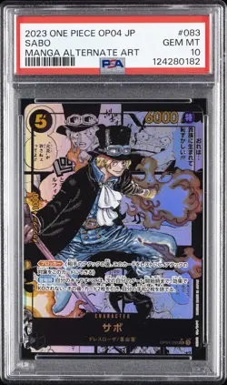 2023 ONE PIECE JPN OP04-KINGDOMS OF INTRIGUE MANGA ALTERNATE ART SABO PSA 10 - Image 1