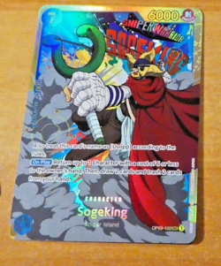 ONE PIECE ENGLISH CARD GAME HOLO CARTE Sogeking OP03-122 SEC EN NM - Image 1