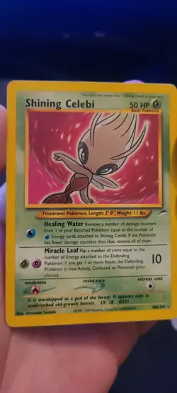 Shining Celebi 106/105 Neo Destiny Holo Secret Rare Vintage Pokemon Card NM - Image 1