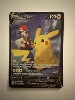 Pokemon TCG Pikachu v TG16/TG30 Lost Origin 2022 Full Art Holo Ultra Rare Card - Image 1