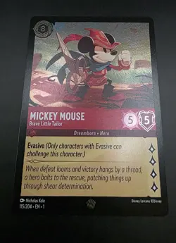 Mickey Mouse Brave Little Tailor Cold Foil 115/204 the First Chapter Lorcana - Image 1