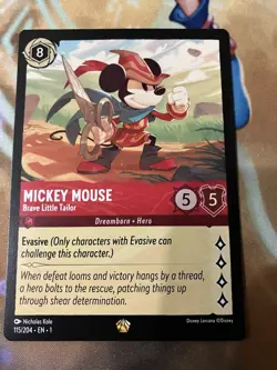 Lorcana First Chapter Legendary Mickey Mouse Brave Little Tailor 115/204 NonFoil - Image 1