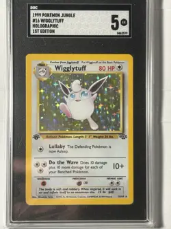 1st edition Wigglytuff 16/64 Jungle Holo Rare Card Pokemon TCG - Image 1