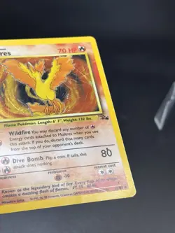 Moltres - 12/62 - 1999 Fossil Unlimited - WOTC - Holo Rare - HP - Pokemon TCG - Image 3