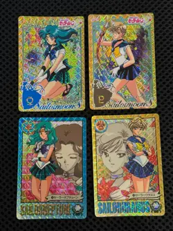 Sailor Moon Cards TCG No.154,159,287,288 Sailor Neptune Uranus Japan Amada 1994 - Image 1