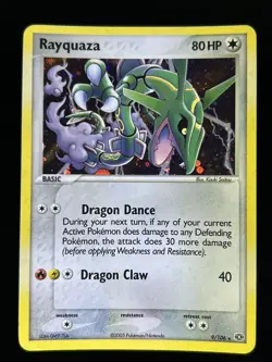 Pokemon TCG Rayquaza - Emerald Holo Rare Card 2005 9/106 LP - Image 1