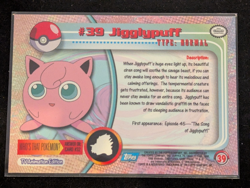 JIGGLYPUFF #39 Pokemon Card Blue Logo Topps TV Animation Edition 1999 NM - Image 2